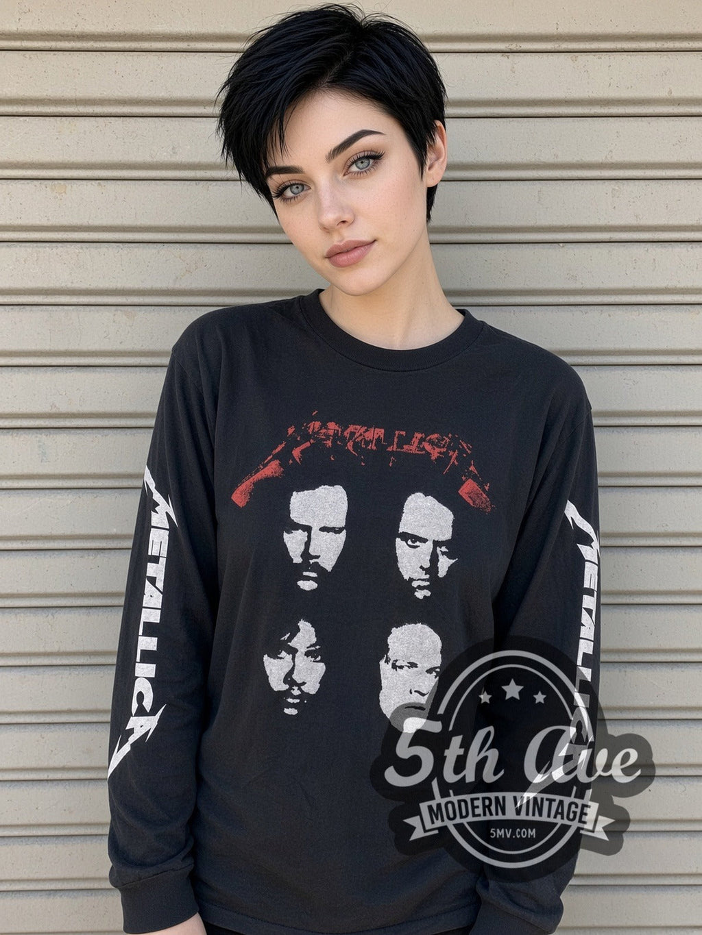 Metallica – Four Faces – Vintage Band Long Sleeve T-Shirt
