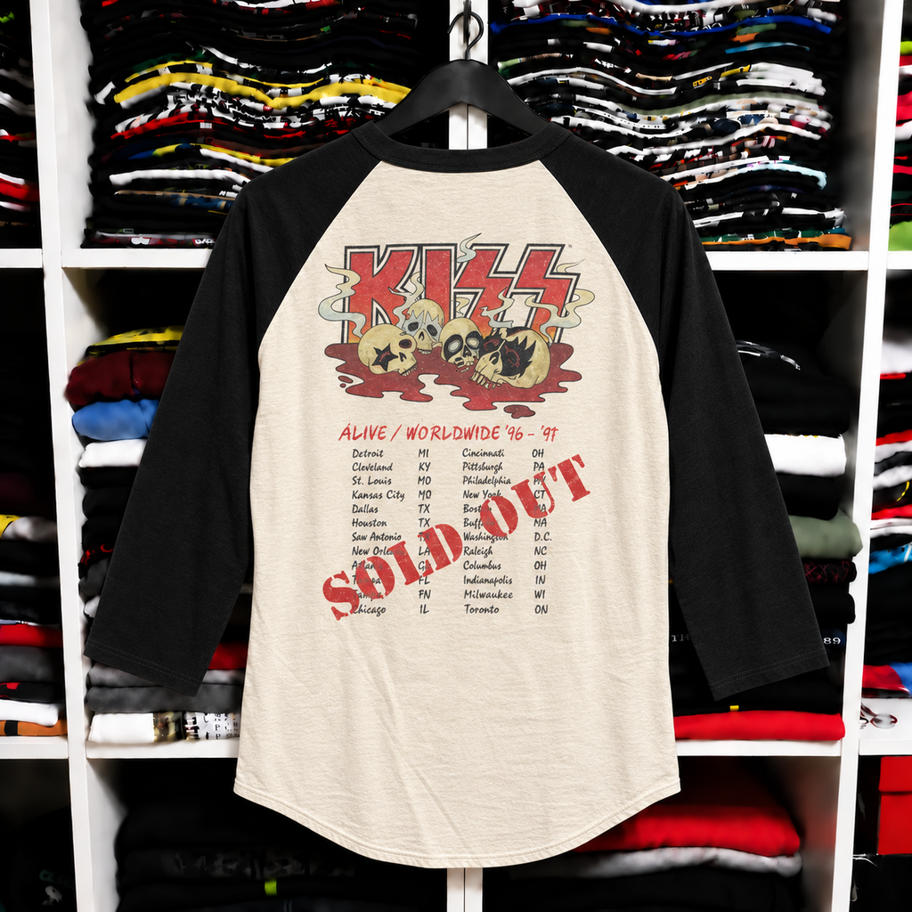 Vintage KISS Animalize Tour Raglan T-Shirt