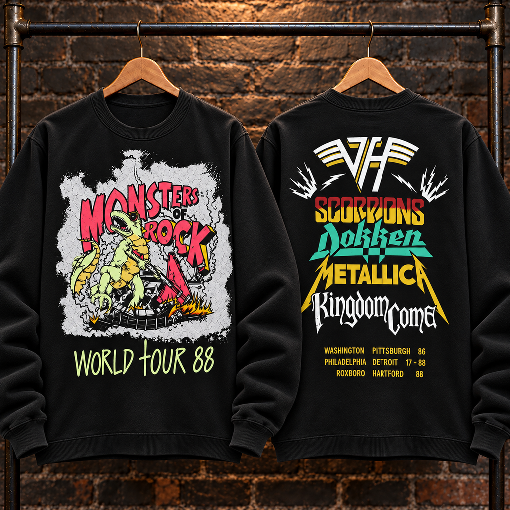 🔥 HOT PICK 🎸 Vintage Monsters of Rock Sweatshirt ⚡ Rare Retro Rock Vibes