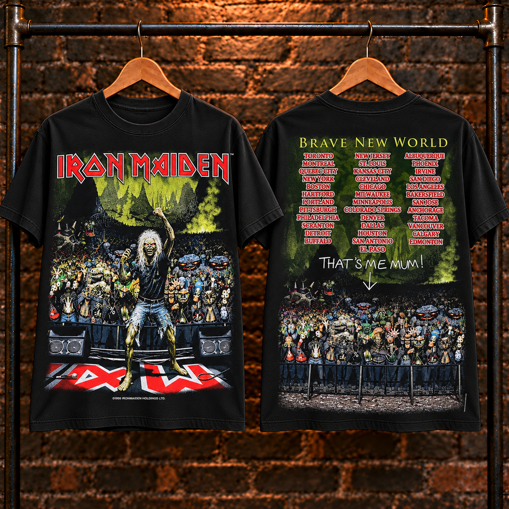 🔥 HOT PICK 🎸 Iron Maiden Tour Tee ⚡ Rare Retro Rock Vibes