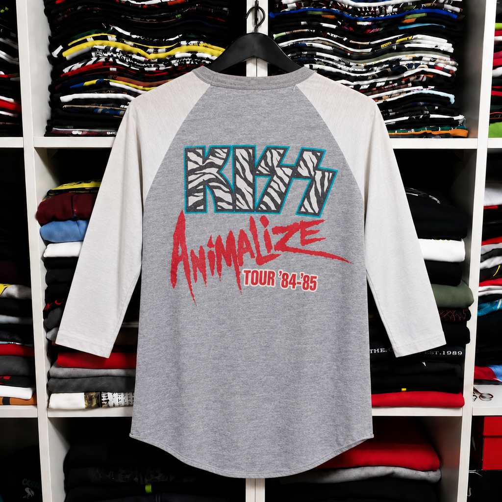 Vintage KISS Animalize Tour Raglan T-Shirt