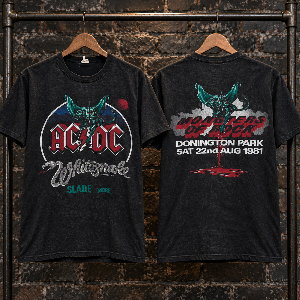 Monsters of Rock 1981 inspired T-Shirt front and back