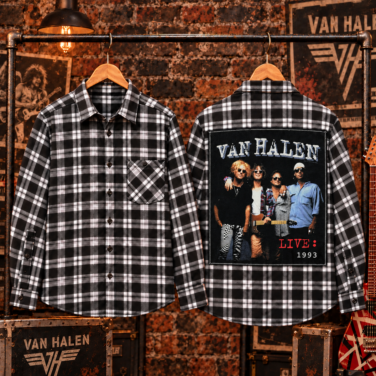 Van Halen Band Upcycled Flannel shirt