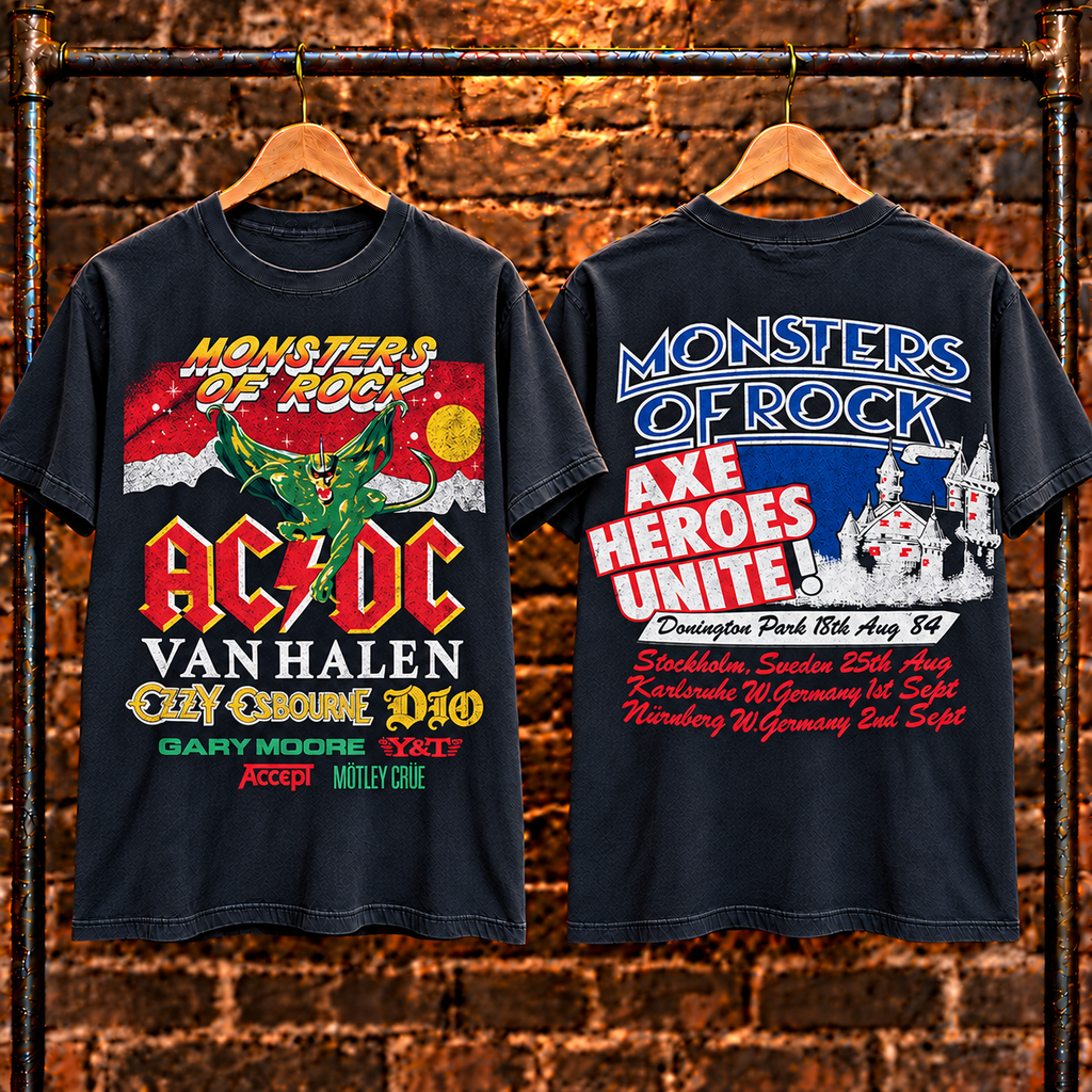 🔥 HOT PICK 🎸 Vintage Monsters of Rock T-Shirt ⚡ Rare Retro Rock Vibes ...