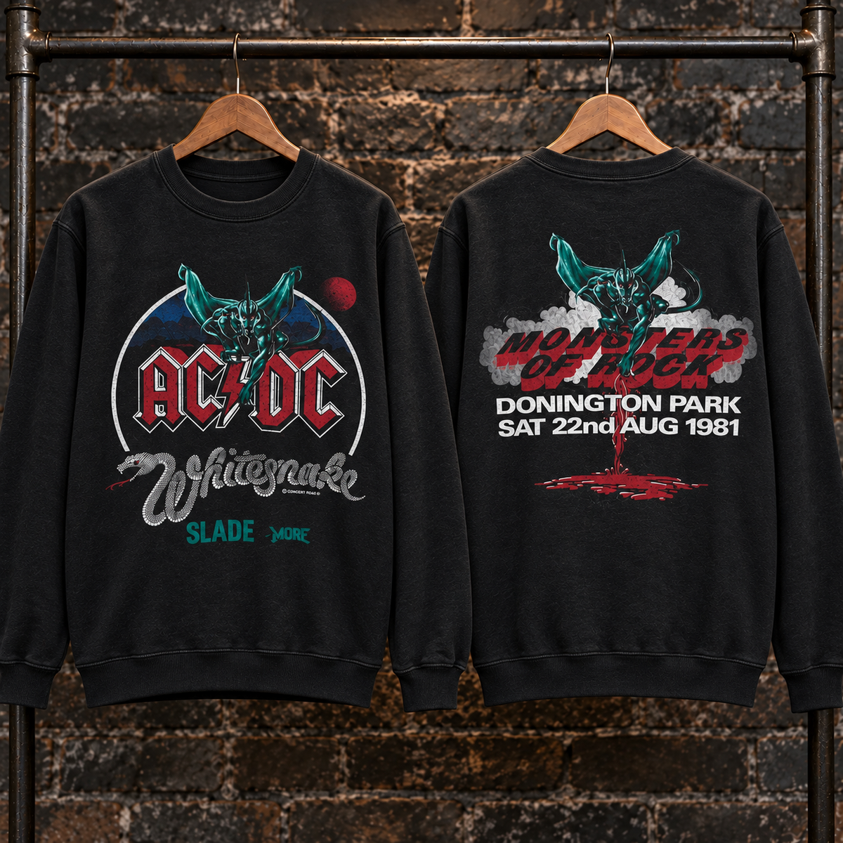 🔥 HOT PICK 🎸 Vintage Monsters of Rock Sweatshirt ⚡ Rare Retro Rock Vibes
