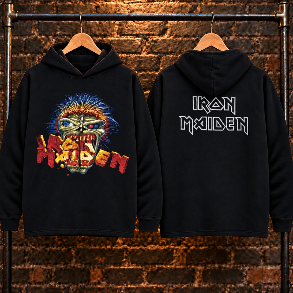 🔥 HOT PICK 🎸 Iron Maiden Hoodie ⚡ Rare Retro Rock Vibes