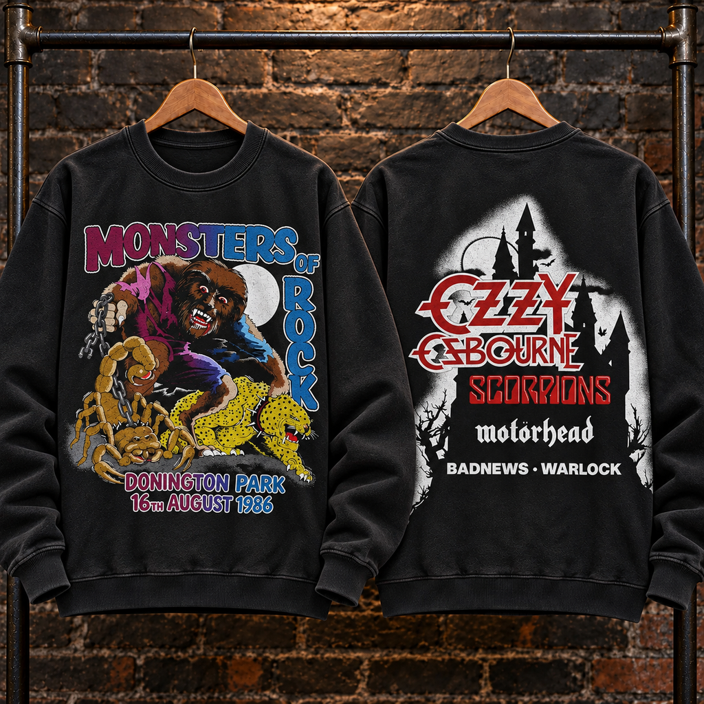 🔥 HOT PICK 🎸 Vintage Monsters of Rock Sweatshirt ⚡ Rare Retro Rock Vibes