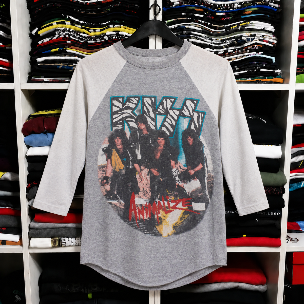 Vintage KISS Animalize Tour Raglan T-Shirt