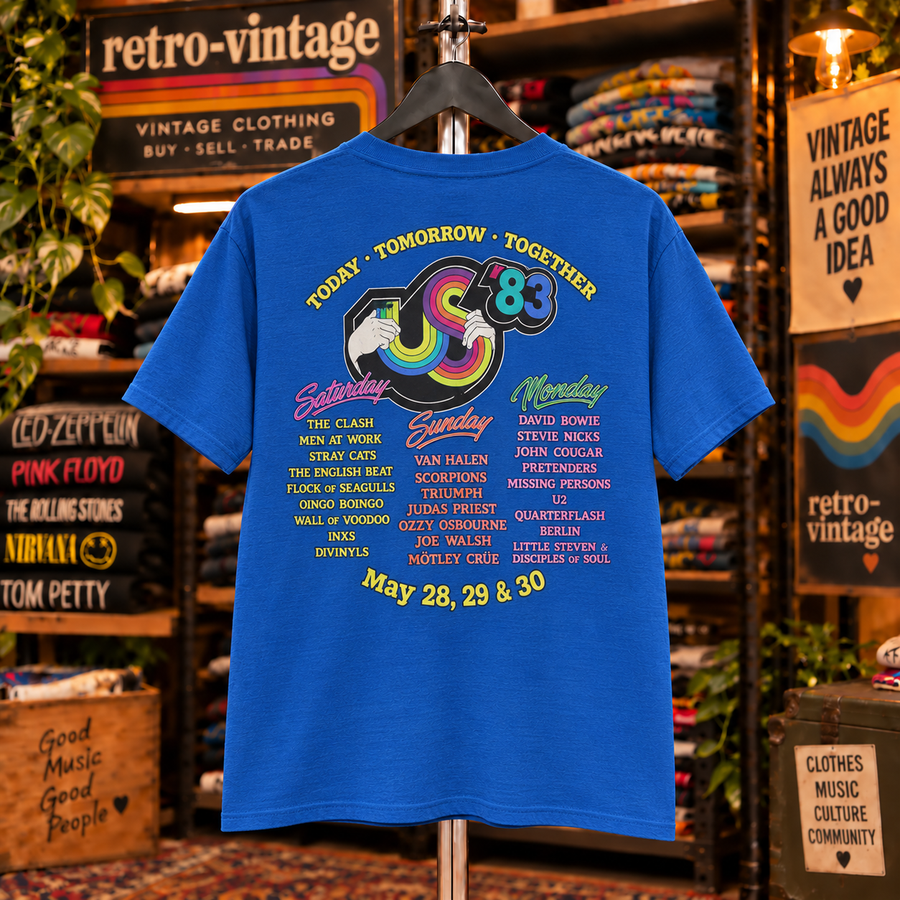 Blue US Festival 1983 vintage T-shirt back