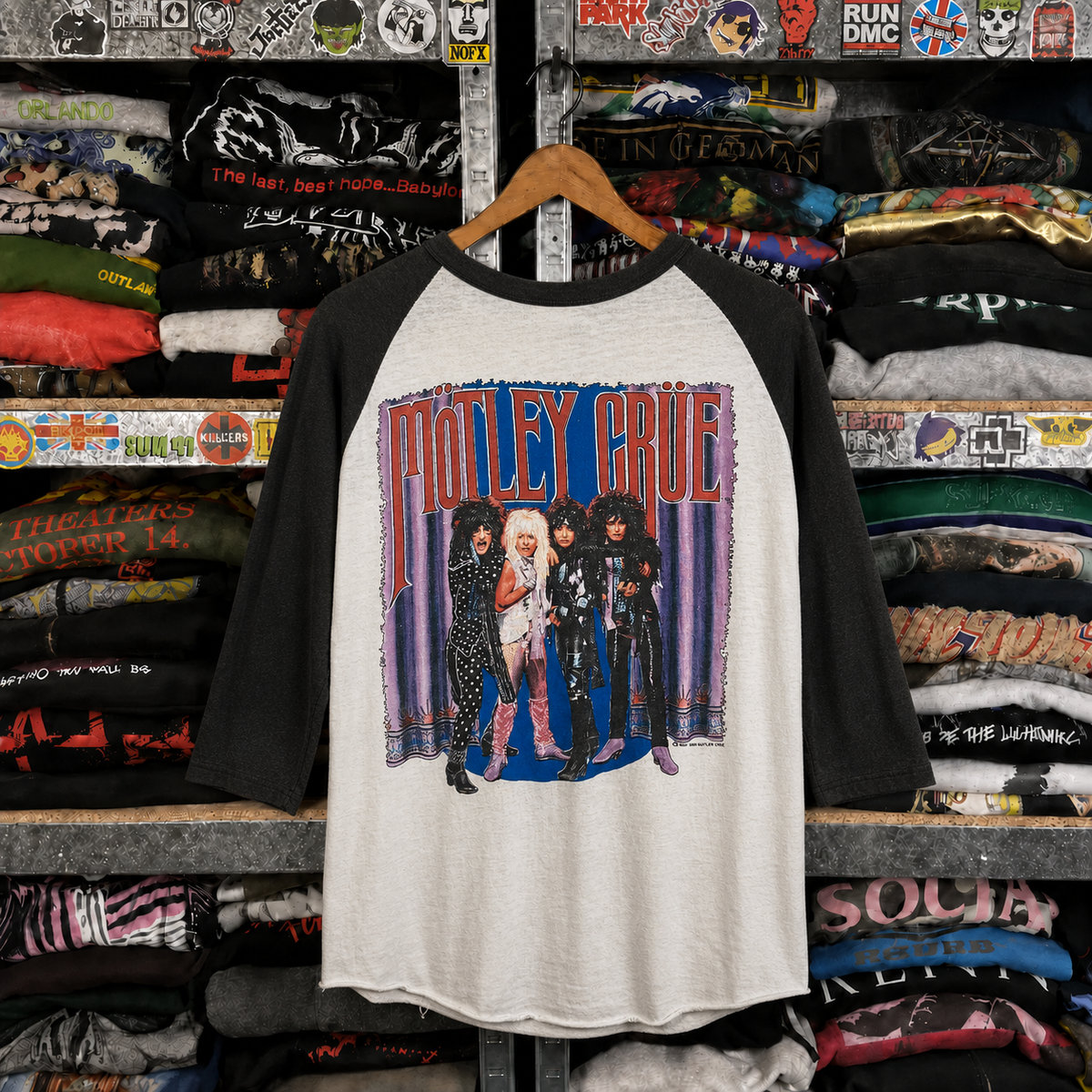 Rare Hard To Find Vintage Mötley Crüe Raglan Shirt, Nearly Sold Out Collectors Piece