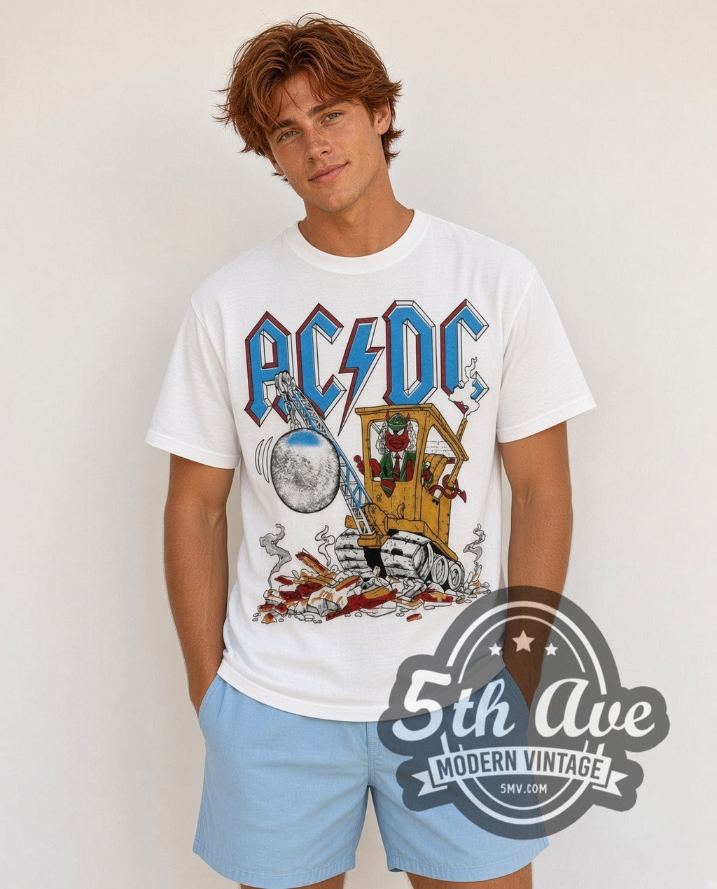AC/DC – Cannon (White) – Vintage Band T-Shirt