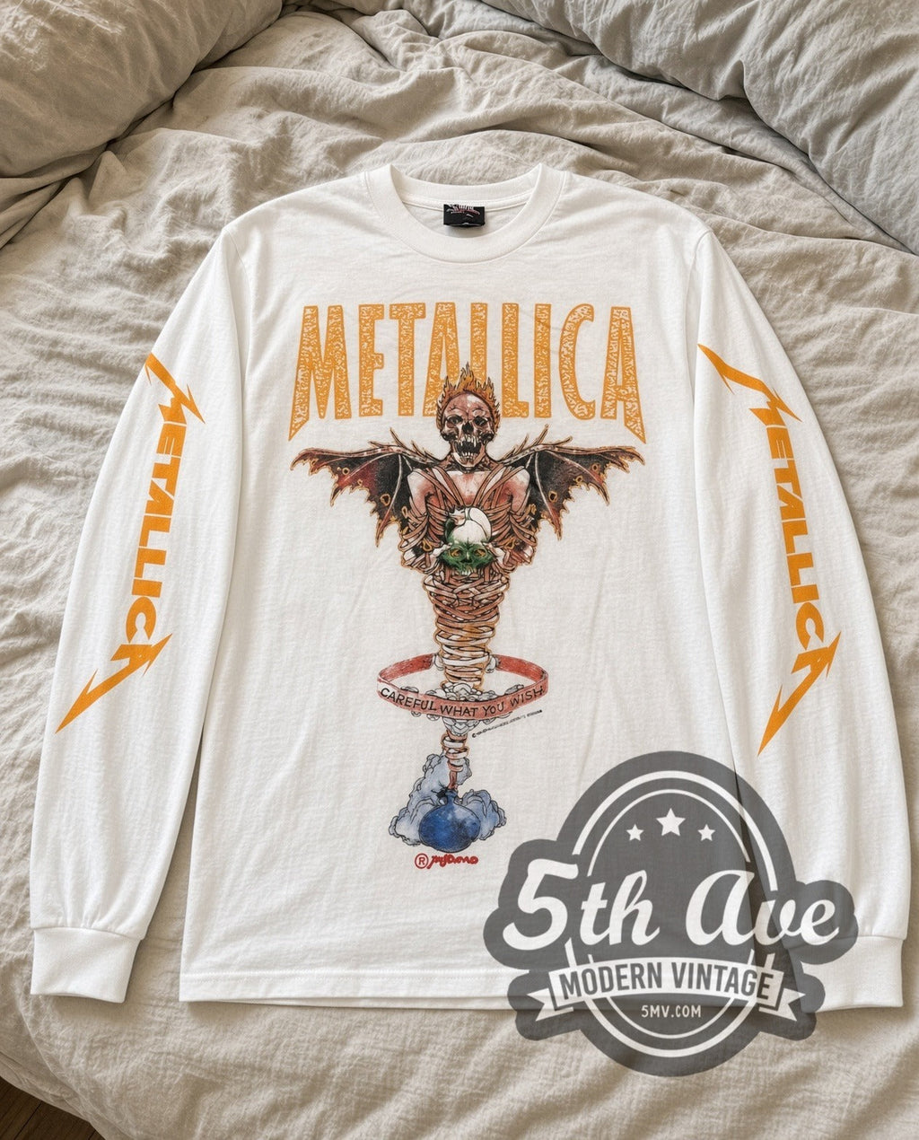 Metallica – Careful What You Wish (White 2) – Vintage Band Long Sleeve T-Shirt