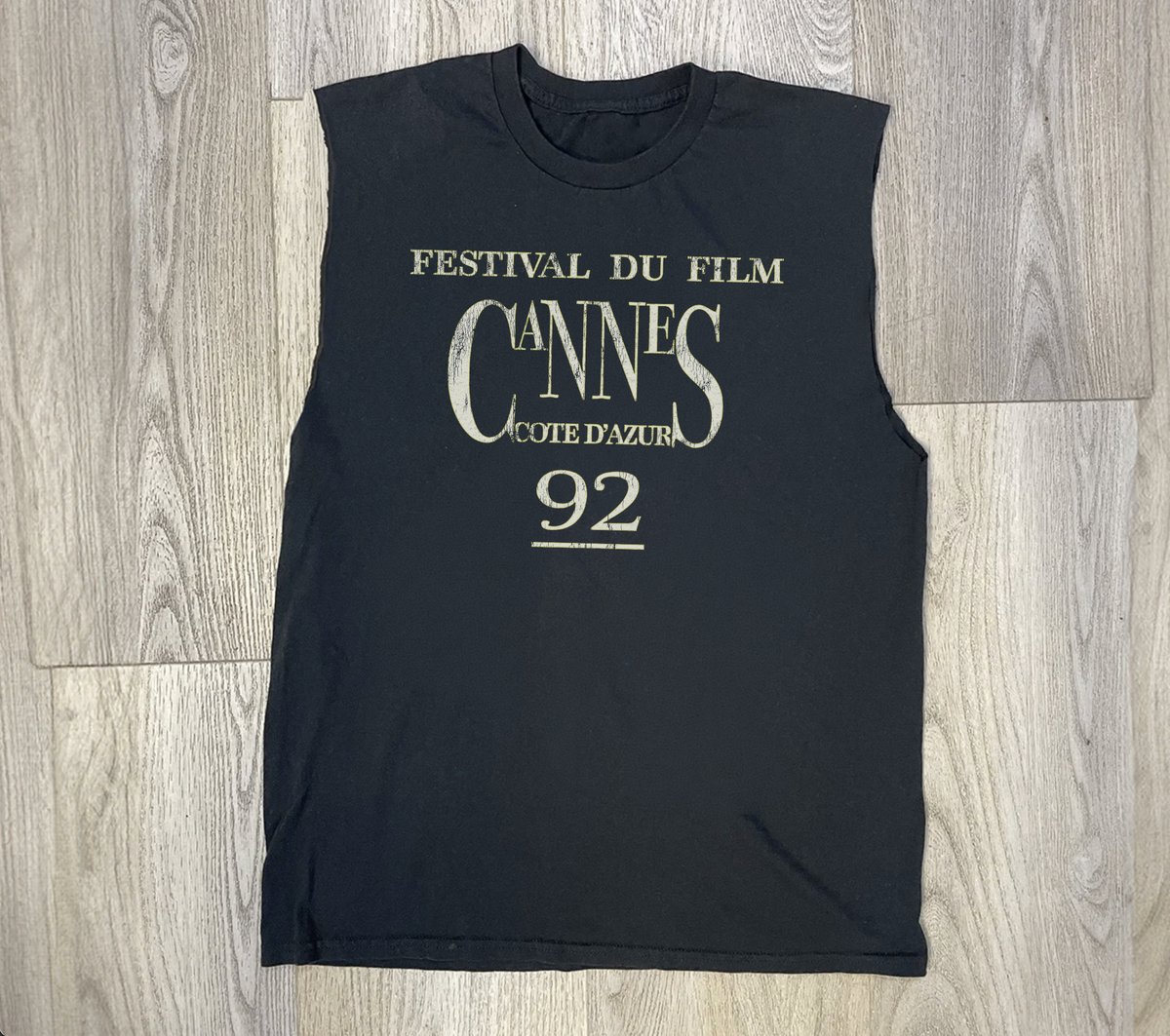1992 Cannes Film Festival Promo Washed Black Cut Off