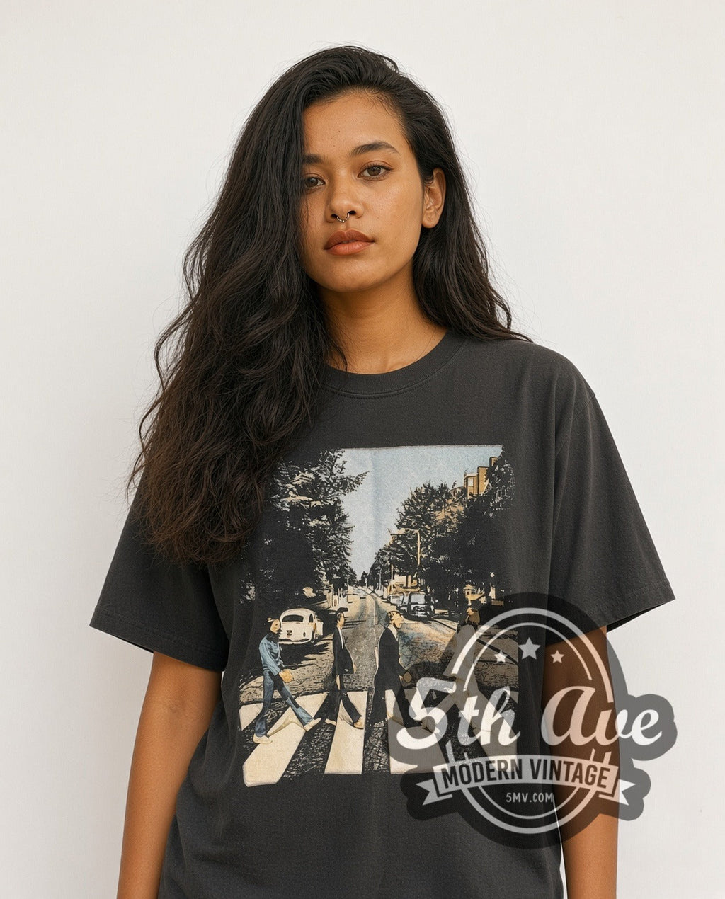 The Beatles – Abbey Road Crossing Wall Sign Back – Vintage Band T-Shirt