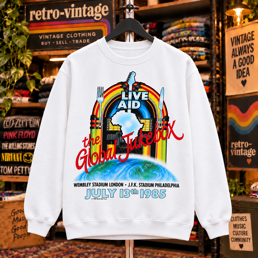 Style B White Global Jukebox Sweatshirt Front