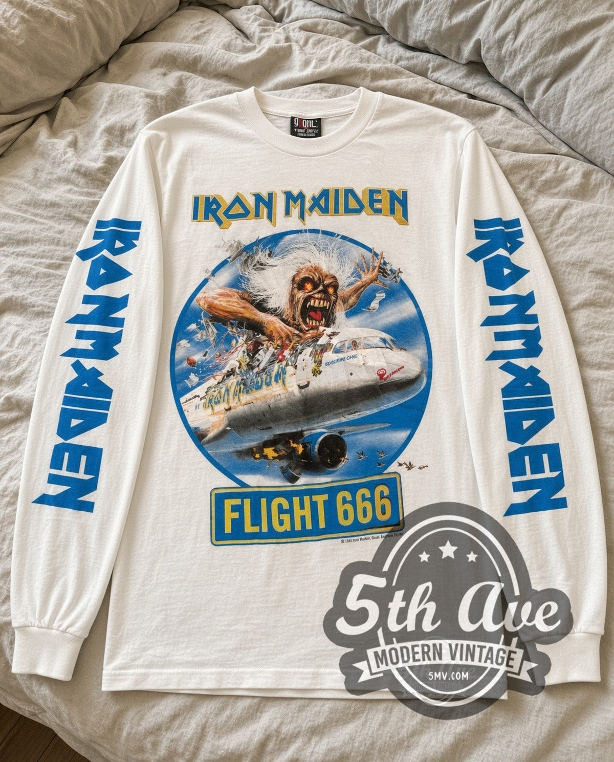 Iron Maiden – Flight 666 (White 2) – Vintage Band Long Sleeve T-Shirt