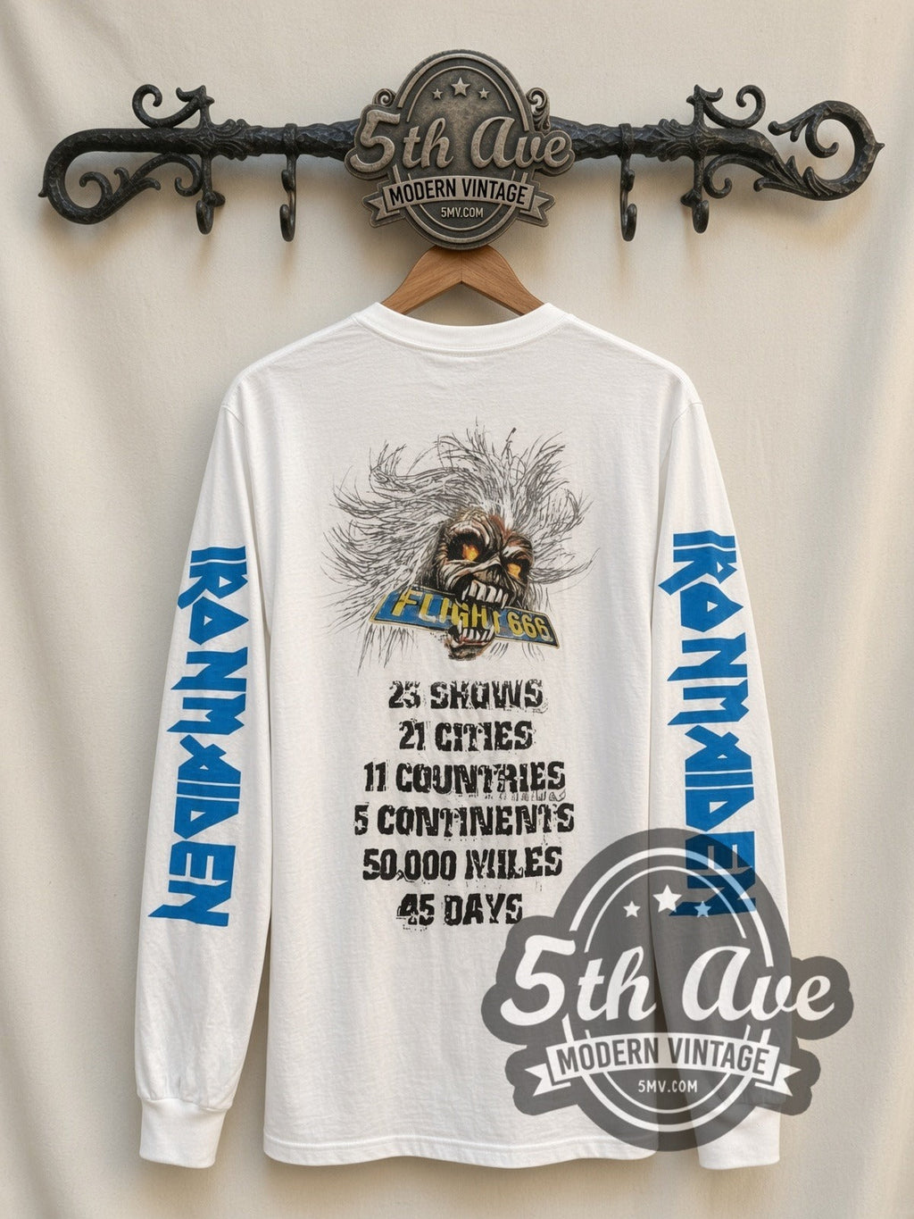 Iron Maiden – Flight 666 (White 2) – Vintage Band Long Sleeve T-Shirt