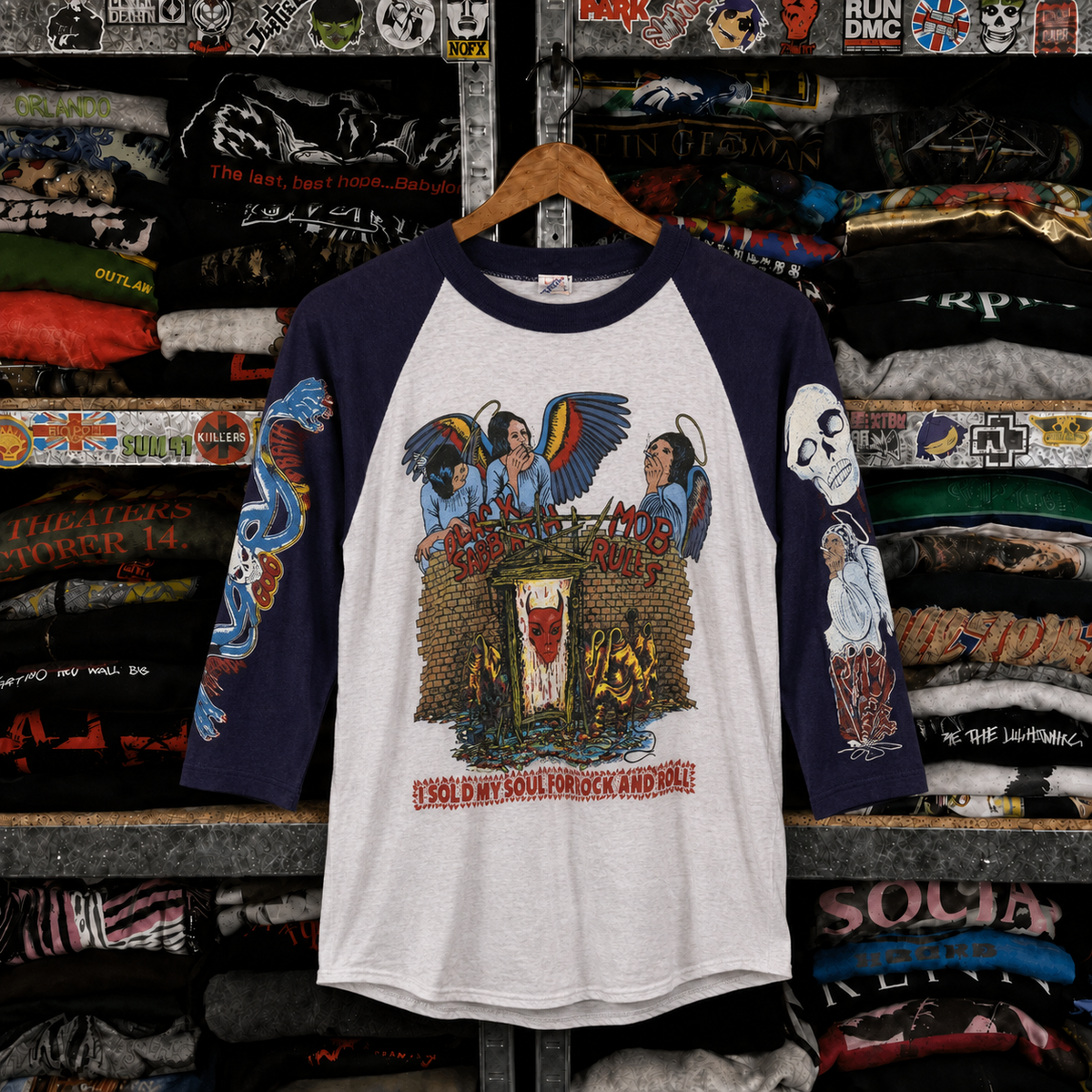 Rare Hard To Find Vintage Black Sabbath Raglan Shirt, Nearly Sold Out Collectors Piece