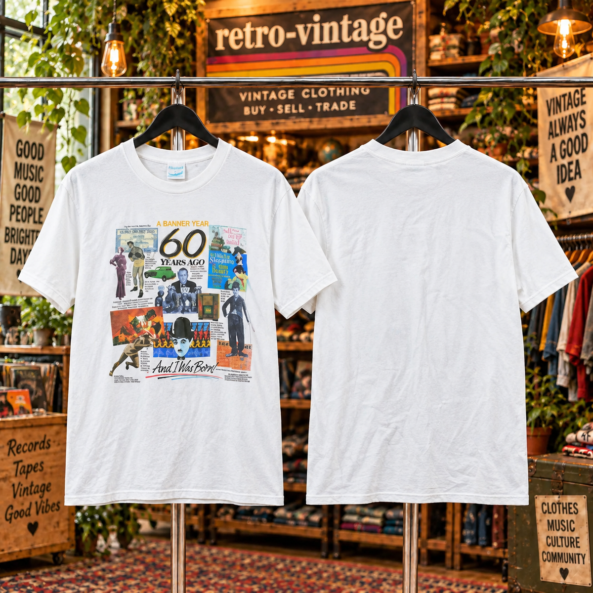Vintage Peacock Papers A Banner Year Vintage Birthday Tees | 40–65 Years Ago
