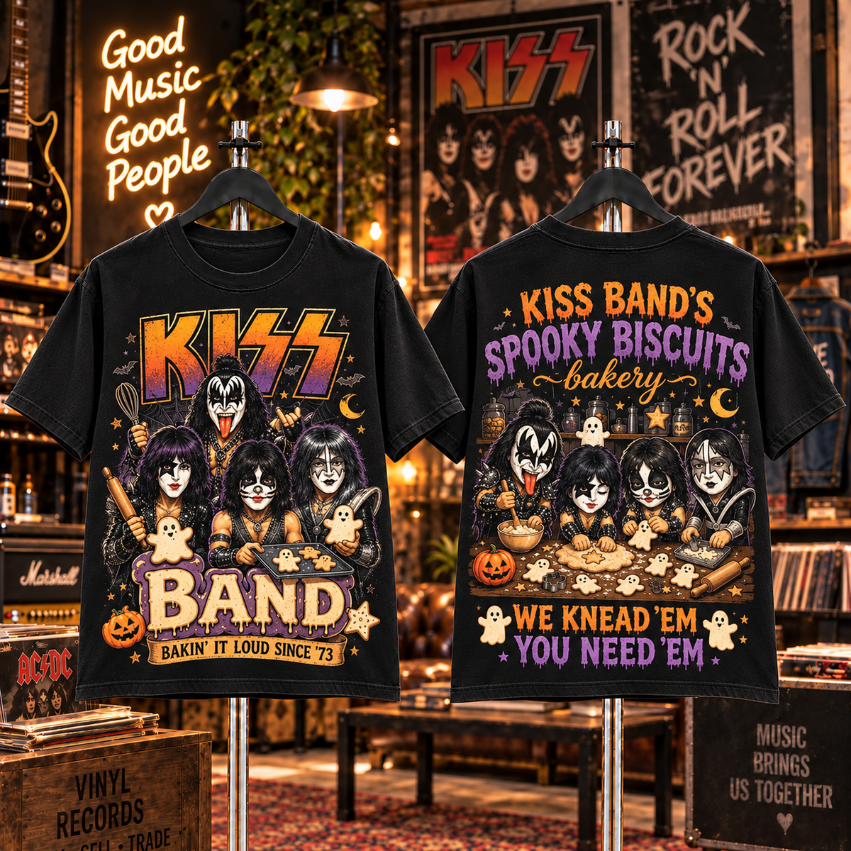 KISS Halloween Pumpkin Rock Band T-Shirt