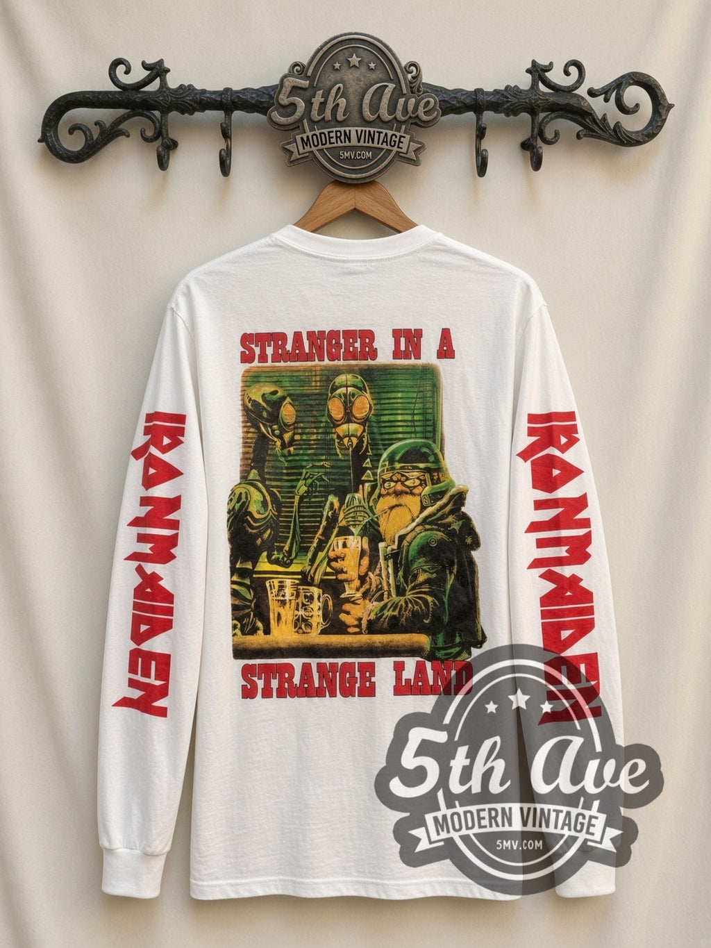 Iron Maiden – Make My Day (White 2) – Vintage Band Long Sleeve T-Shirt