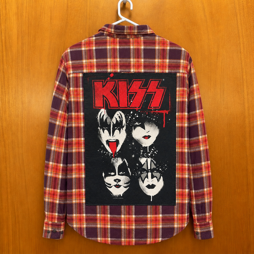 Kiss Band Upcycled Flannel shirt