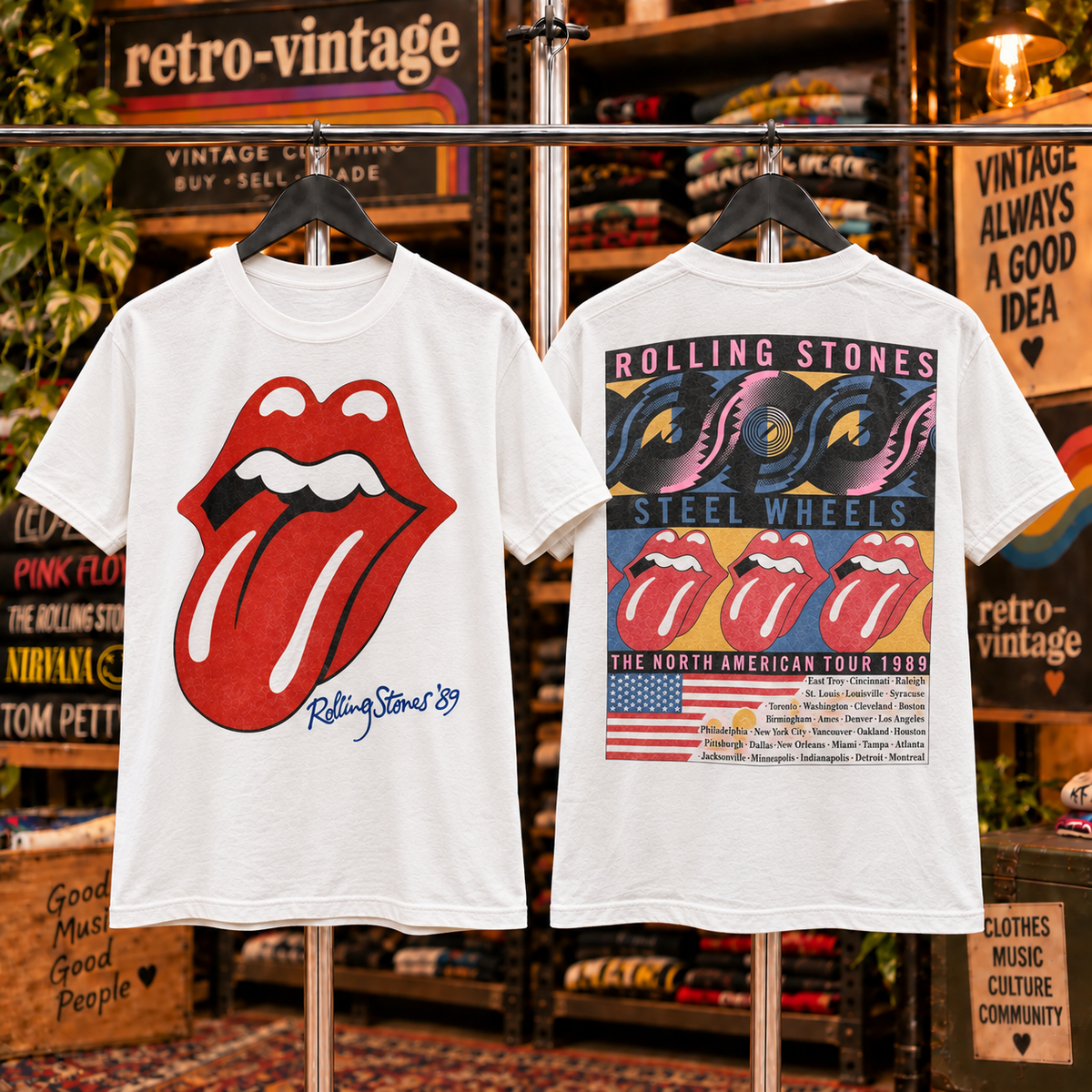 1989 Rolling Stones Steel Wheels T-Shirt