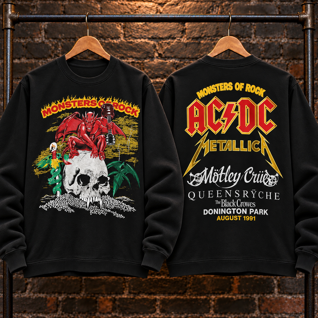 🔥 HOT PICK 🎸 Vintage Monsters of Rock Sweatshirt ⚡ Rare Retro Rock Vibes