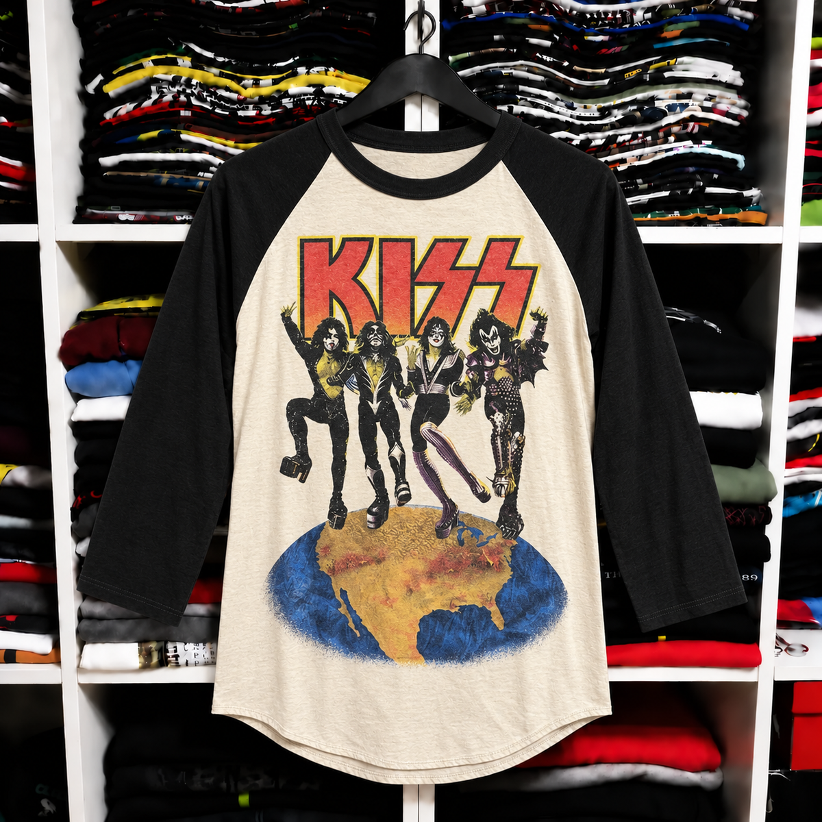 Vintage KISS Animalize Tour Raglan T-Shirt