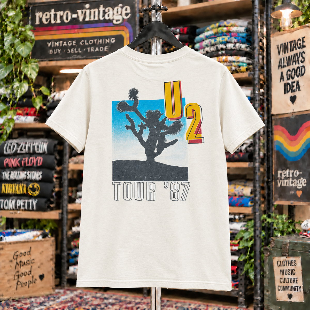 Vintage U2 The Joshua Tree 1987 Tour T-Shirt