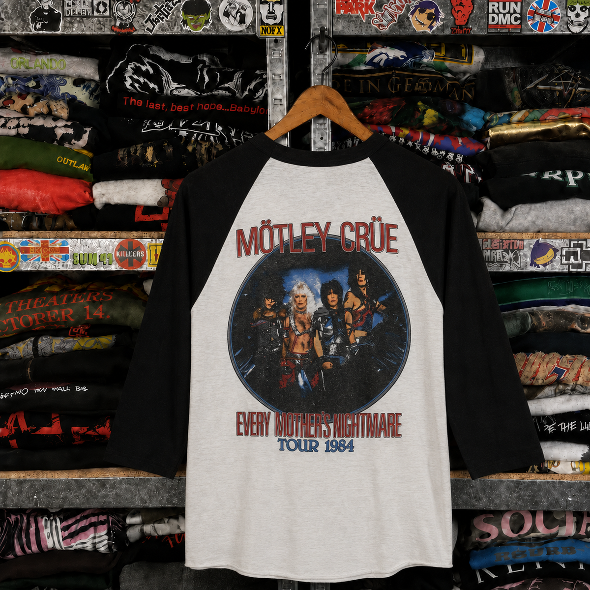 Rare Hard To Find Vintage Mötley Crüe Raglan Shirt, Nearly Sold Out Collectors Piece