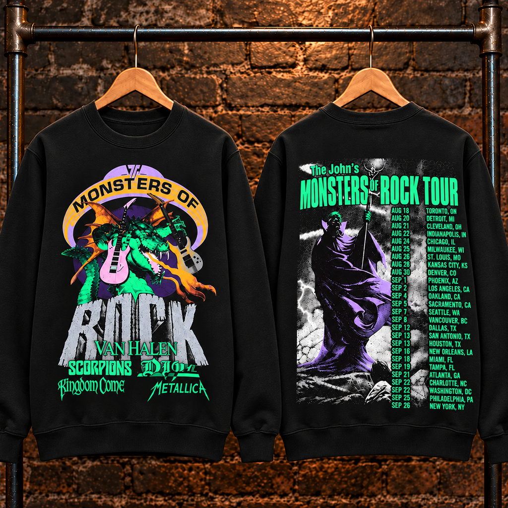 🔥 HOT PICK 🎸 Vintage Monsters of Rock Sweatshirt ⚡ Rare Retro Rock Vibes