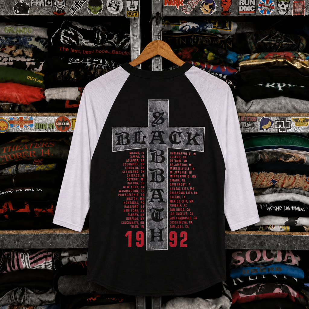 Rare Hard To Find Vintage Black Sabbath Raglan Shirt, Nearly Sold Out Collectors Piece