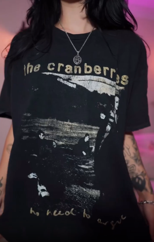 The Cranberries - No Need To Argue 1995 World Tour - Black Washed T -Shirt