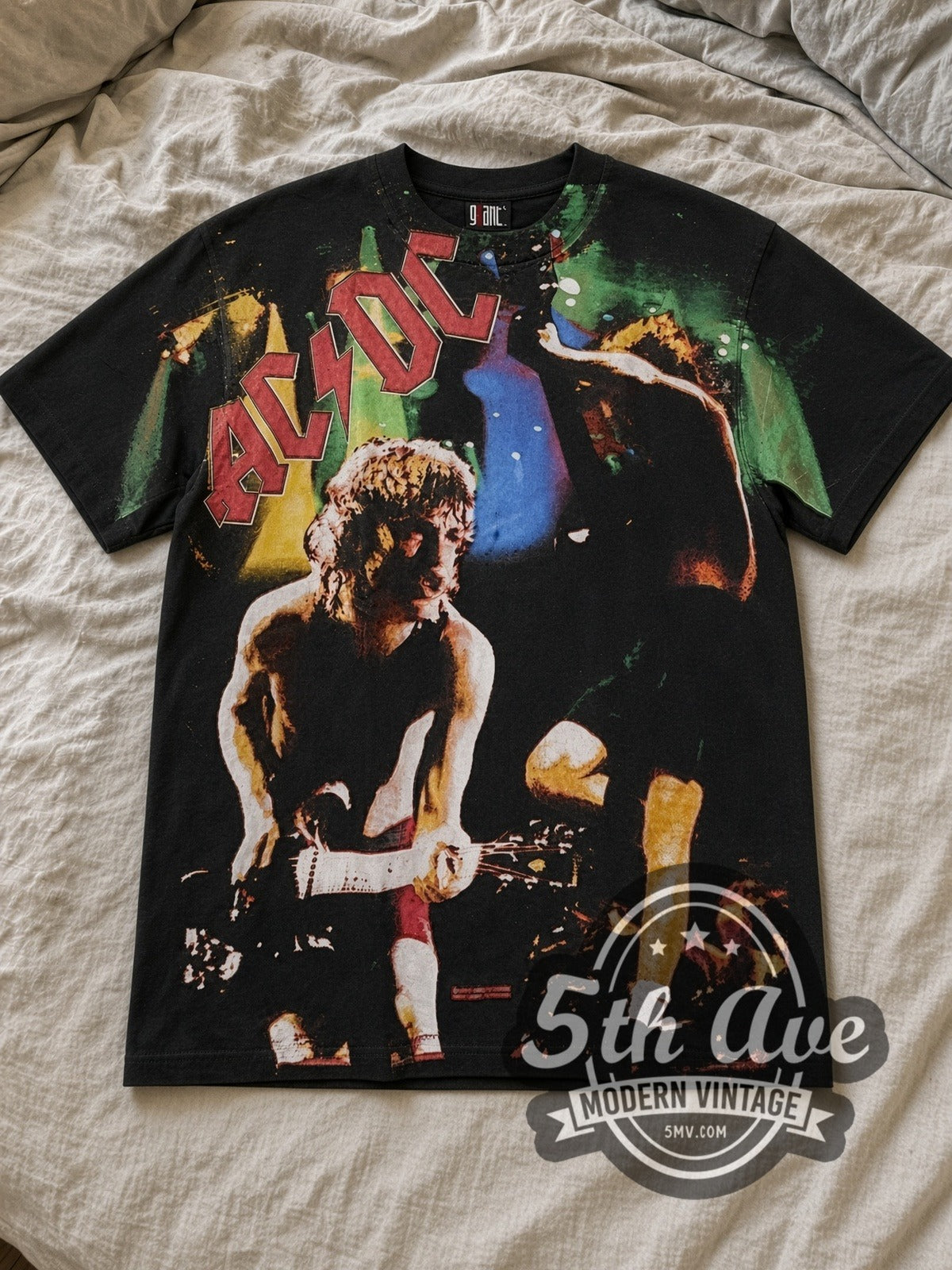 AC/DC – Angus Young Shreds – All Over Print – Vintage Band T-Shirt