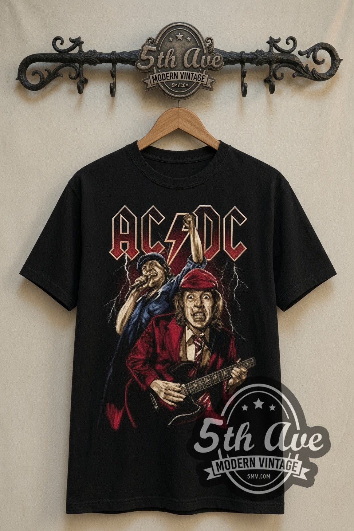 AC/DC – Angus Young and Brian Johnson Live – Vintage Band T-Shirt