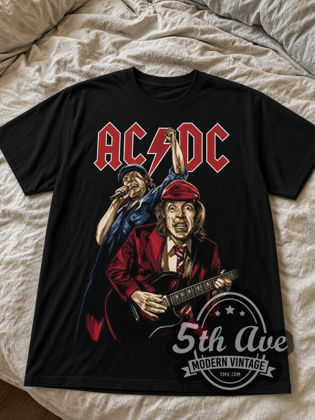 AC/DC – Angus Young and Brian Johnson Live – Vintage Band T-Shirt