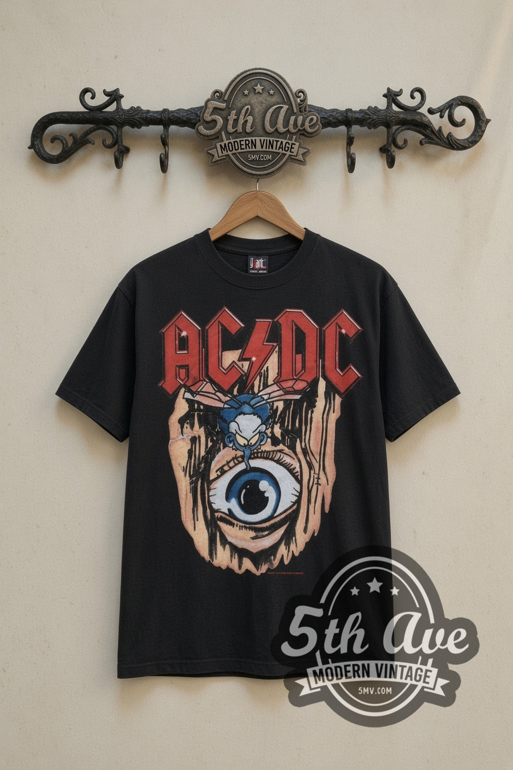 AC/DC – Fly on the Wall 1985 Tour Eye (Black) – Vintage Band T-Shirt