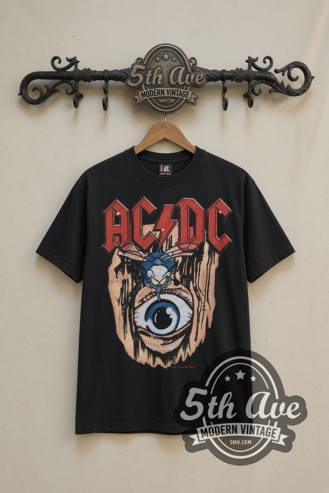 AC/DC – Fly on the Wall 1985 Tour Eye (Black) – Vintage Band T-Shirt