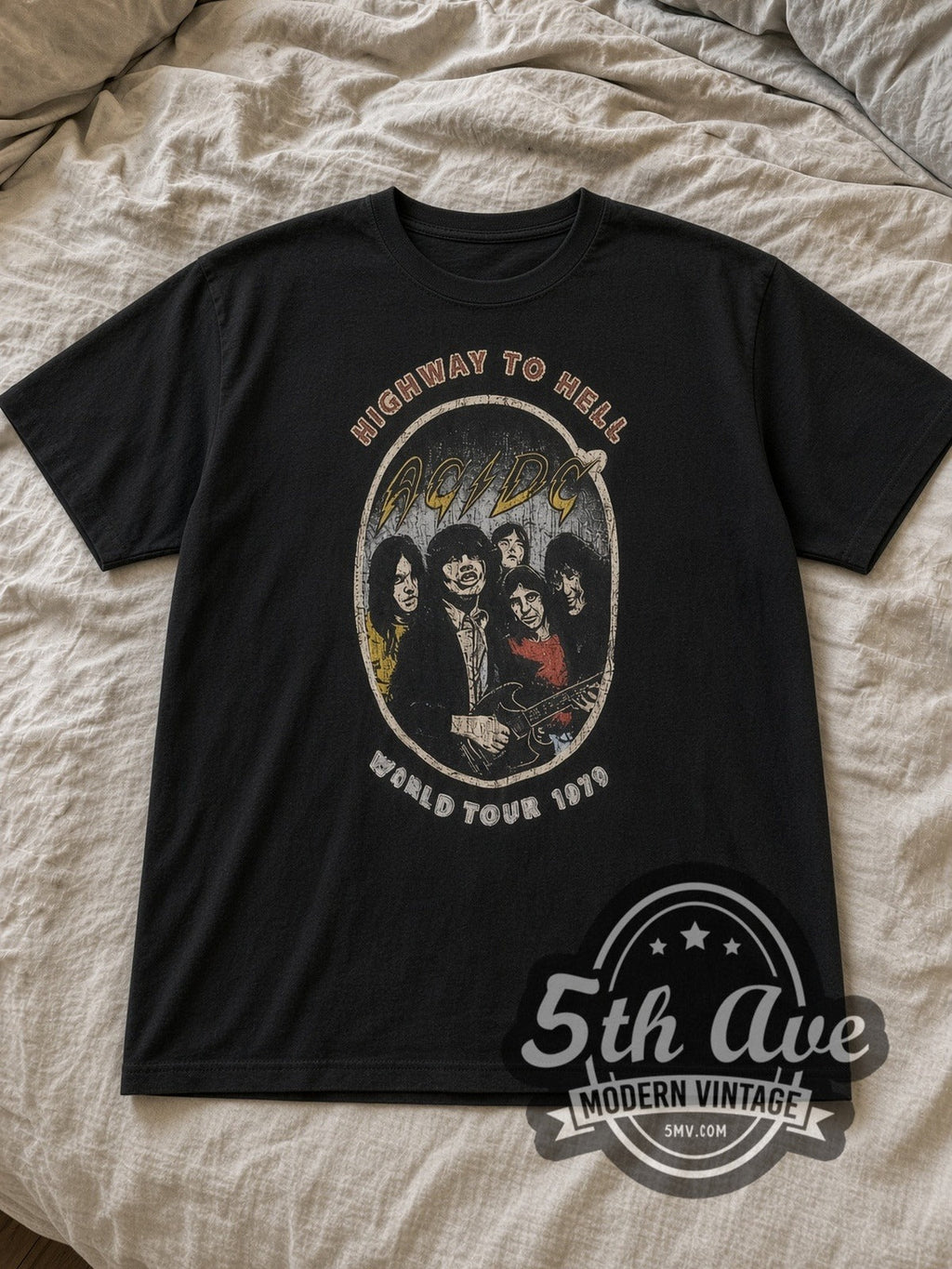 AC/DC – Highway to Hell 1979 World Tour Oval – Vintage Band T-Shirt