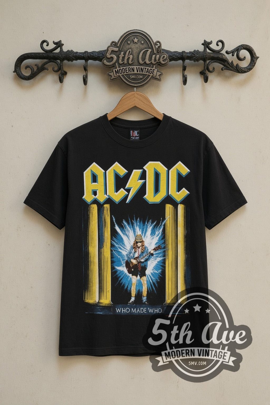 AC/DC – Who Made Who Lightning Angus (Black) – Vintage Band T-Shirt