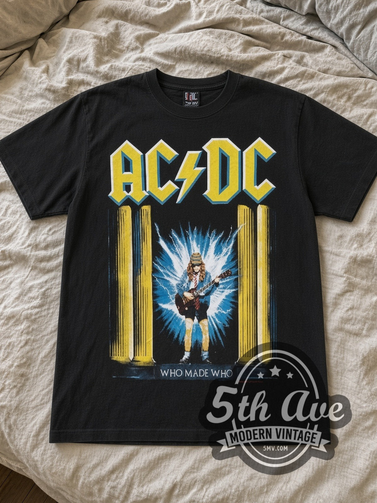 AC/DC – Who Made Who Lightning Angus (Black) – Vintage Band T-Shirt