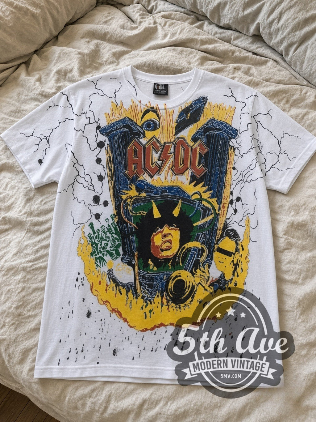 AC/DC – Angus V Graphic All Over Print – Vintage Band T-Shirt