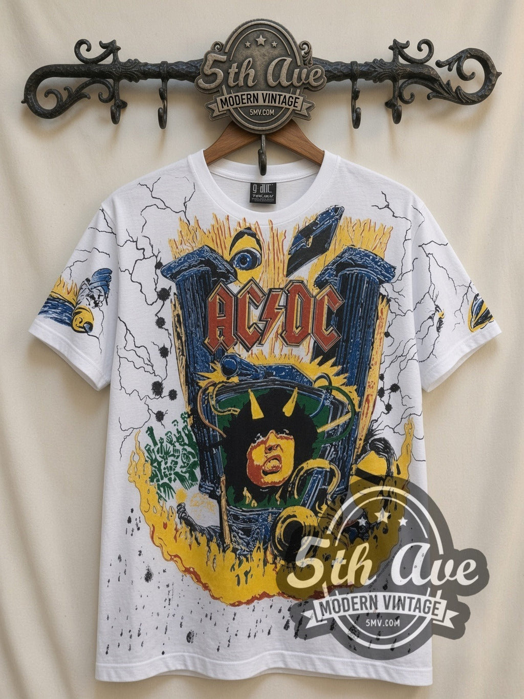 AC/DC – Angus V Graphic All Over Print – Vintage Band T-Shirt