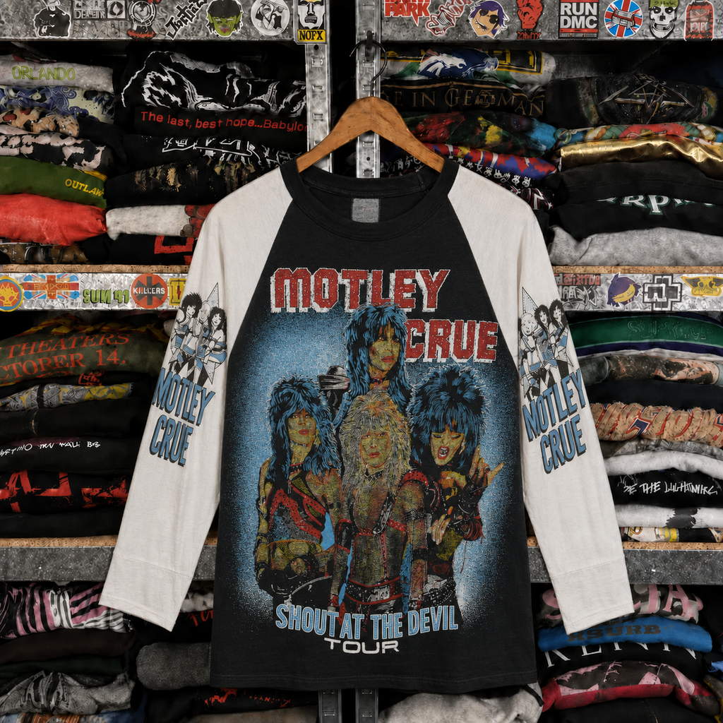 Rare Hard To Find Vintage Mötley Crüe Raglan Shirt, Nearly Sold Out Collectors Piece