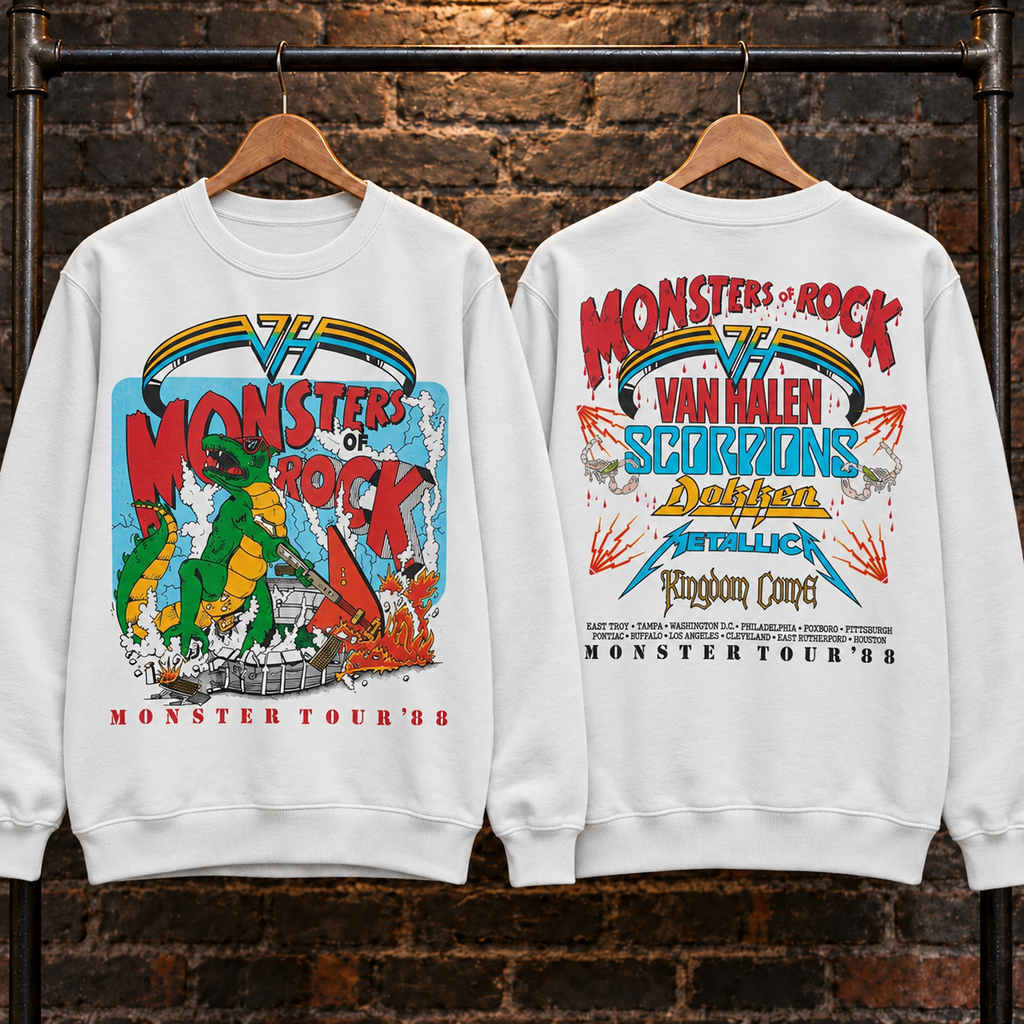 🔥 HOT PICK 🎸 Vintage Monsters of Rock Sweatshirt ⚡ Rare Retro Rock Vibes