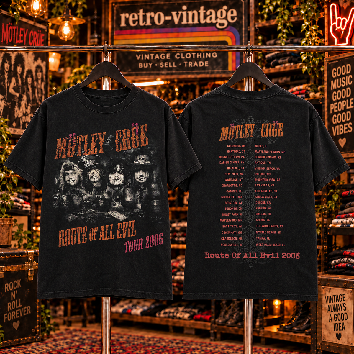 Vintage Mötley Crüe Band Concert T-Shirt