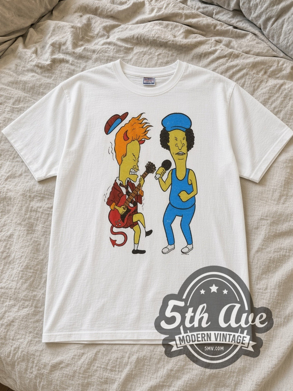 AC/DC / Beavis and Butt-Head – Cartoon Crossover – Vintage Cartoon T-Shirt