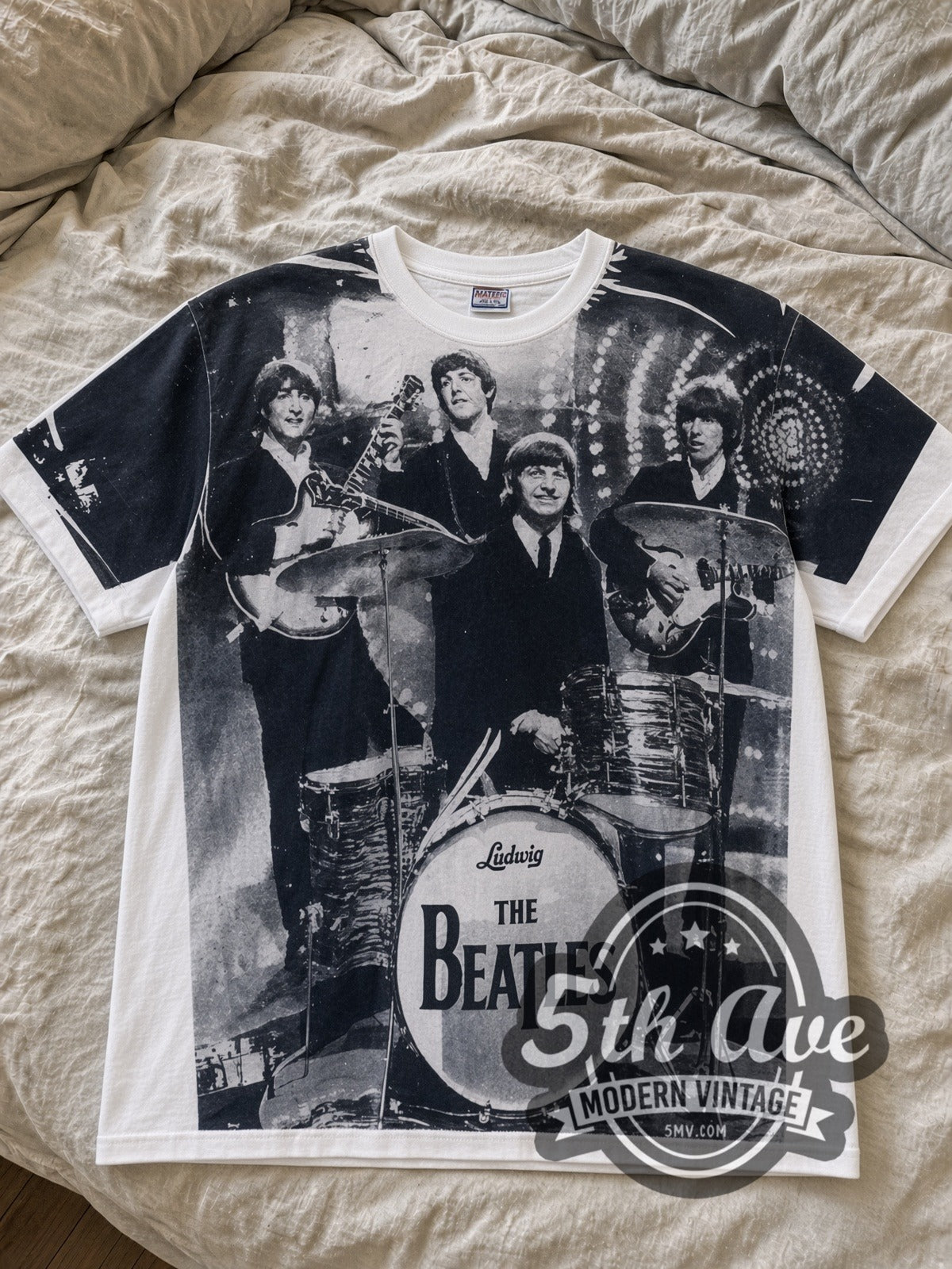 The Beatles – Early Era Live Stage Photo – Vintage Band T-Shirt