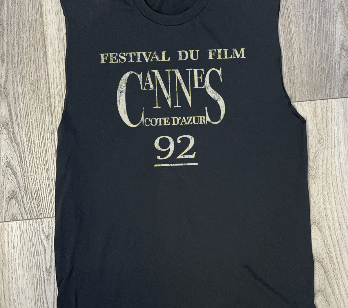1992 Cannes Film Festival Promo Washed Black Cut Off